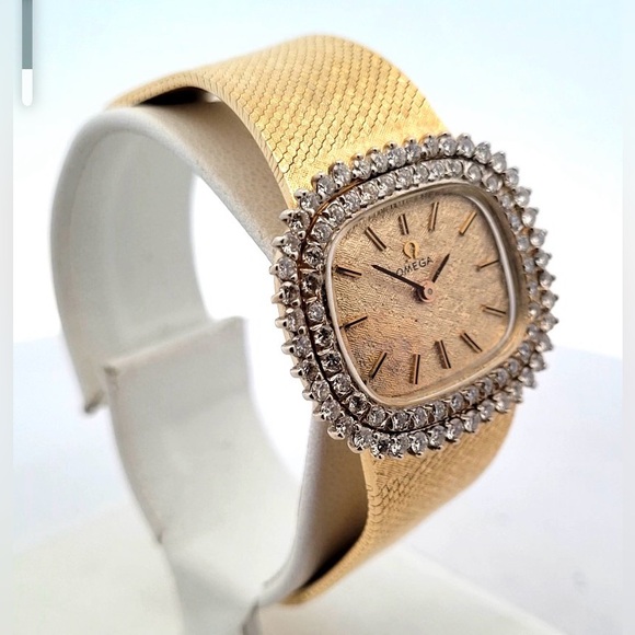 Vintage Omega Cal.625 14K Yellow Gold Diamond Manual Wind Watch - Picture 4 of 7